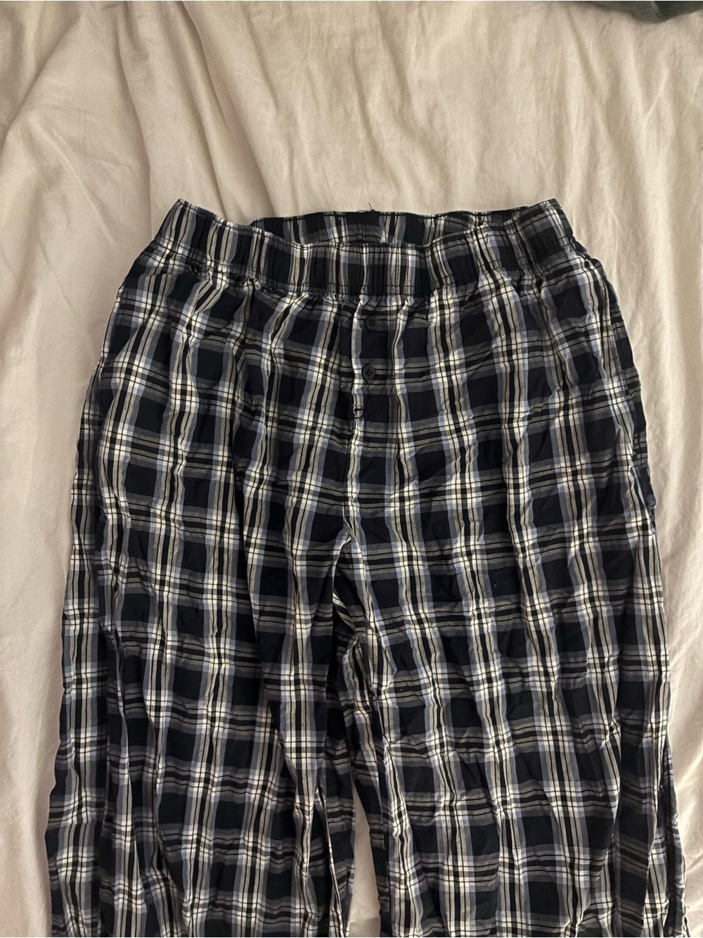 Aeropostale Navy and White Plaid Pajama Pants - Picture 2 of 3